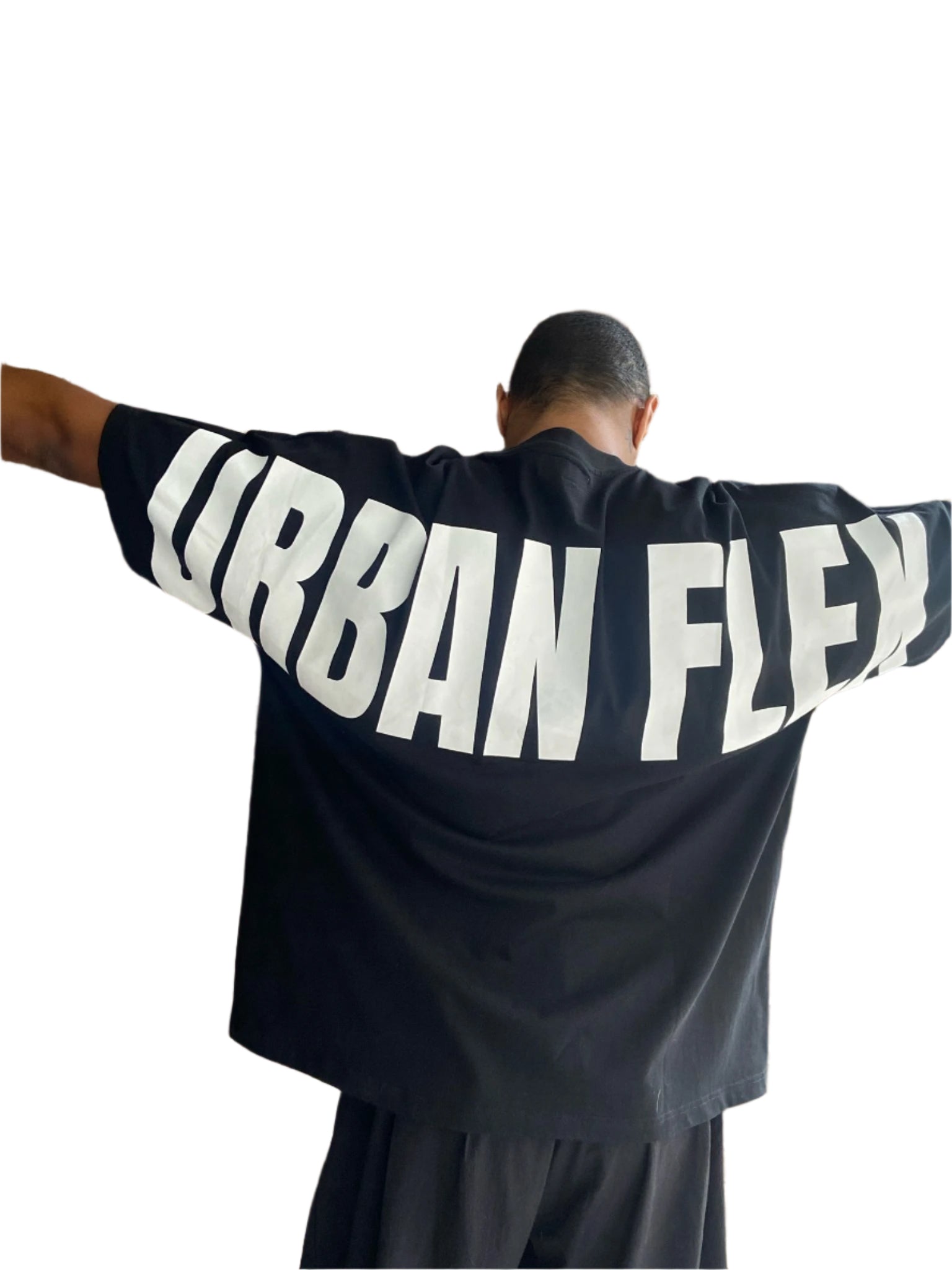 Black oversize tee back facing 