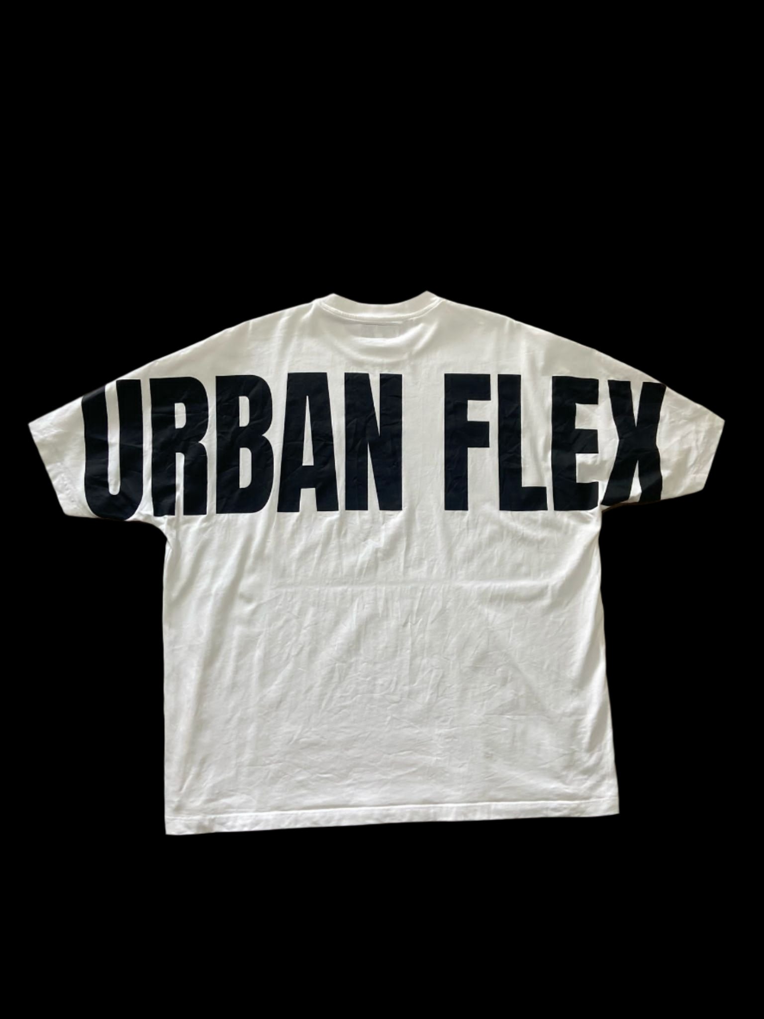 White oversize tee back