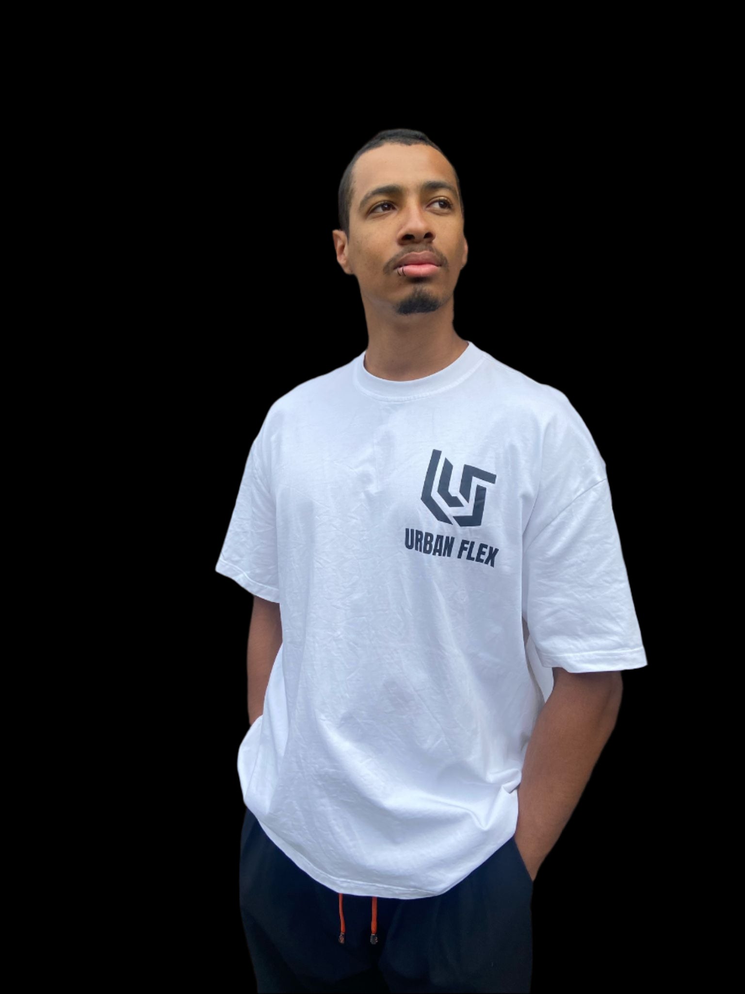 White oversized tee front facing